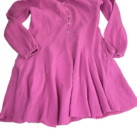Magaschoni Organic Cotton Gauze Rosebud Pink Mini Dress - Picture 10 of 13